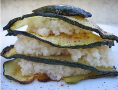 Le millefeuille de courgette à la semoule