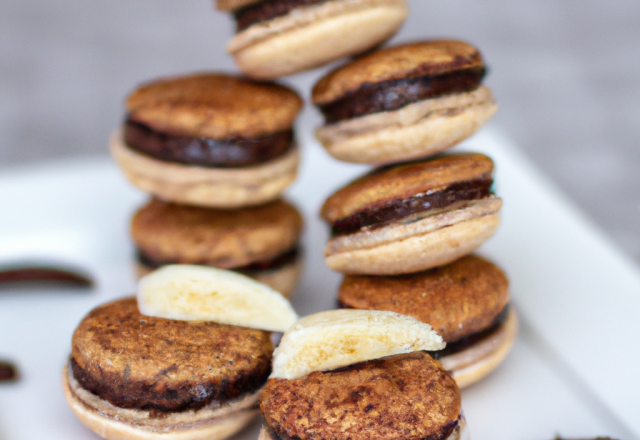 Macarons banane, chocolat, coco !