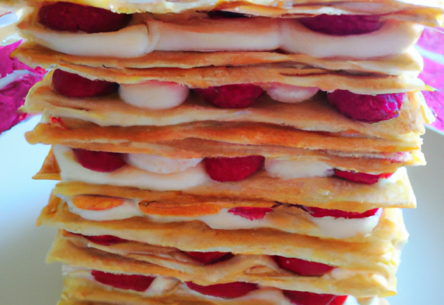 Millefeuilles à la gelée de framboises