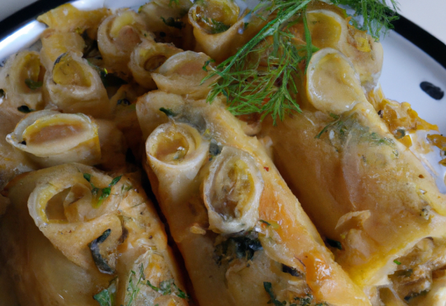 Cannelloni de sardine aux agrumes et fenouil croquant