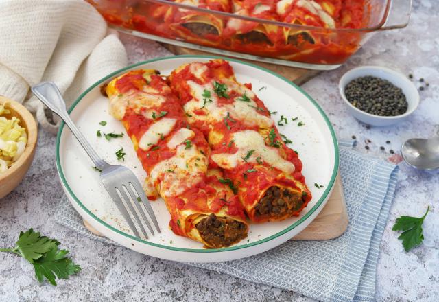 Cannelloni à la bolognaise de lentilles