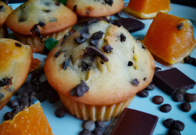 Muffins à l'orange et pépites de chocolat