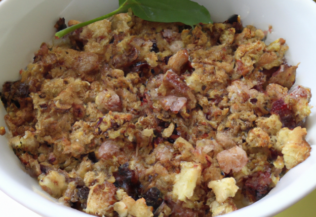 Crumble à la provençale et ses petits lardons