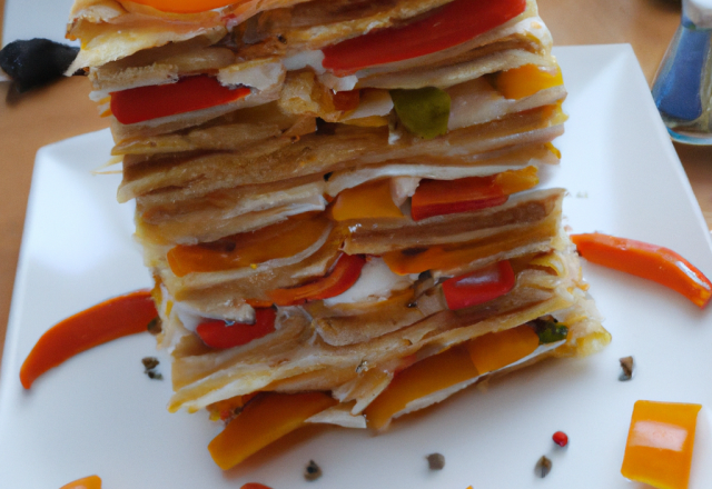 Mille feuille aux 3 poivrons