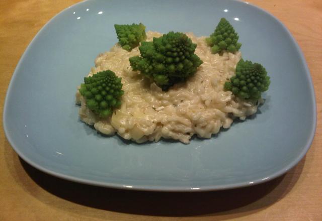 Risotto aux fromages et choux romanesco