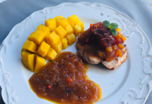 Chapon au chutney de mangue