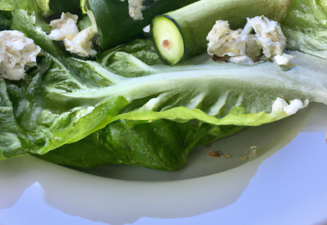 Romaine au concombre et chèvre frais