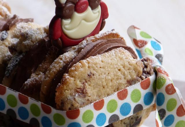 Bûche cookies au chocolat et noix de pécan