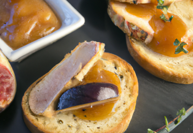 Tranche de foie gras et ses deux confitures