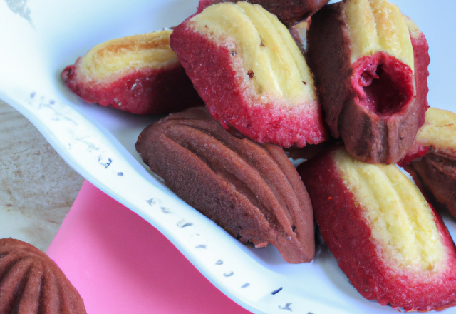 Madeleines bossues au chocolat à la framboise