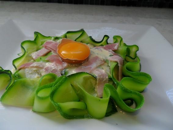 Tagliatelles de courgettes à la carbonara