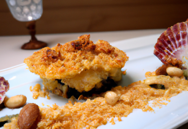 ST Jacques et son crumble de noix d'amandes