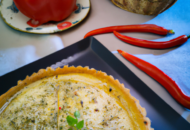 Tarte à la Fourme d'Ambert et au poivron