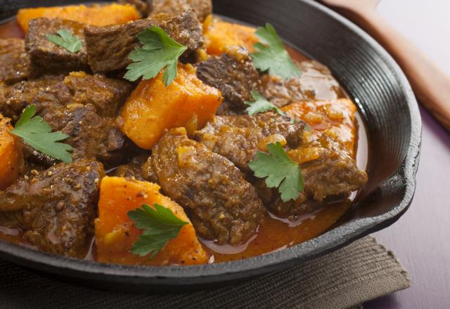 Tajine de bœuf safrané aux patates douces