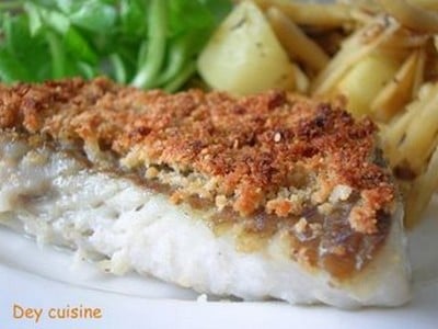 Filet de lieu noir en croûte de parmesan