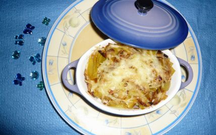 Gratin de morue à la fondue de poireaux