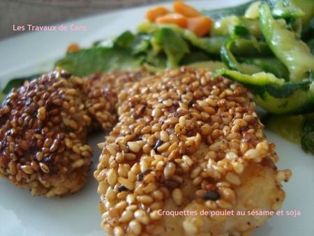 Croquettes de poulet au sésame et soja