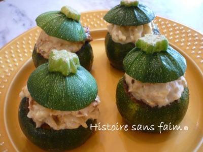 Courgettes rondes farcies au crabe