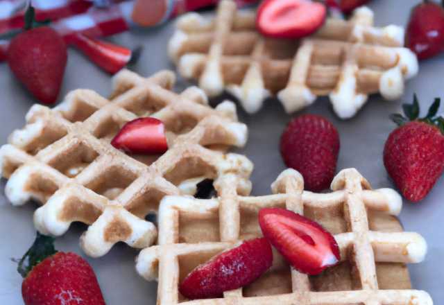 Gaufres avec des fraises