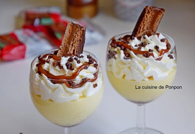 Crème au chocolat blanc et caramel au beurre salé