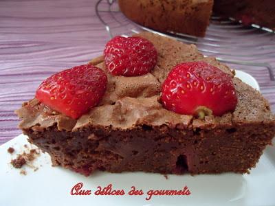 Gâteau chocolat -fraises