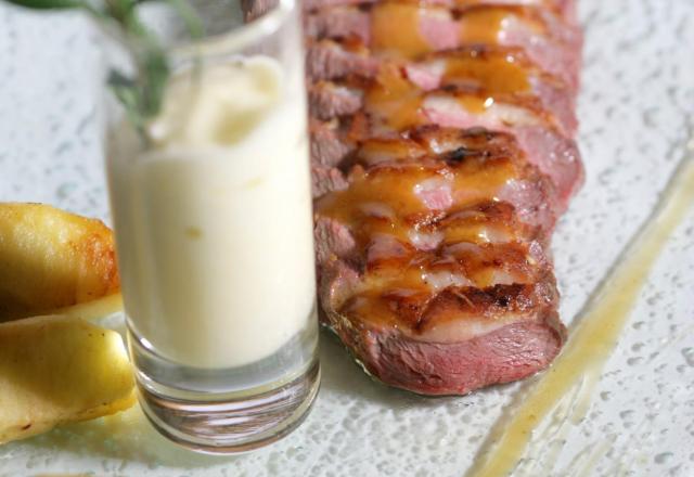 Filet mignon de porc laqué au miel vanillé