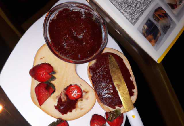 Glaçon au Nutela avec sa confiture de fraises