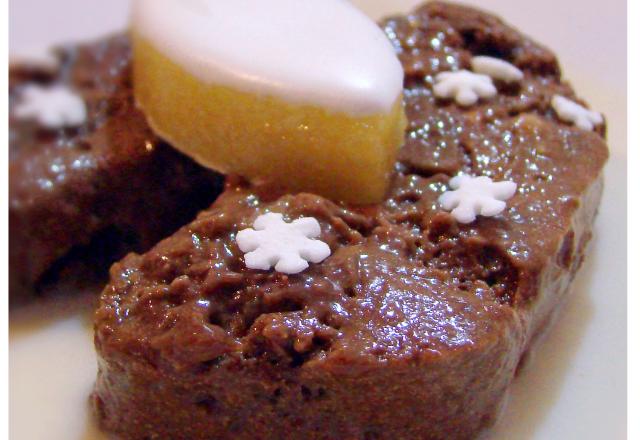 Mousse à la vanille et au chocolat givrée aux calissons