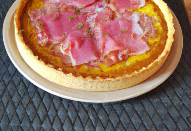 Tarte à la moutarde et au jambon