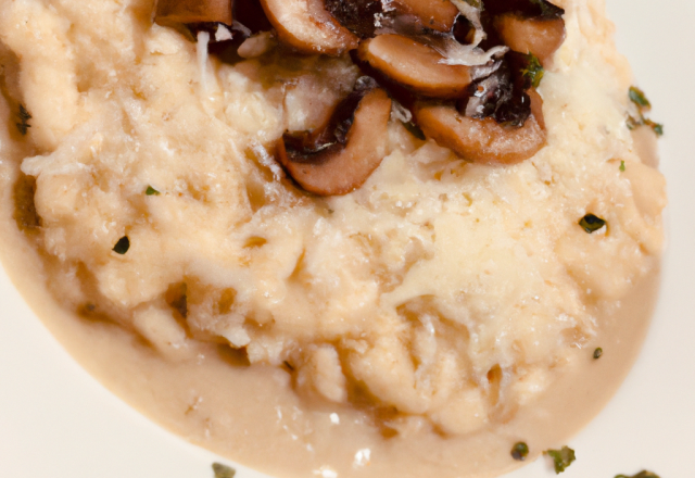 Risotto aux champignons et fromage d'abondance