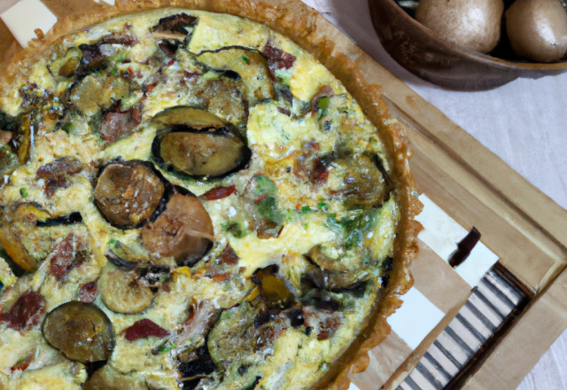 Quiche maison aux courgettes et aux champignons