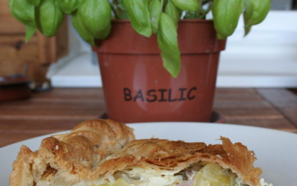 Tourte aux courgettes et basilic frais