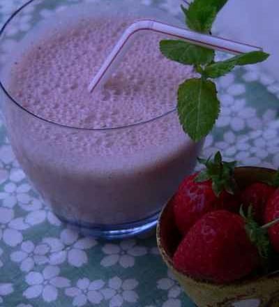 Smoothie fraises et menthe