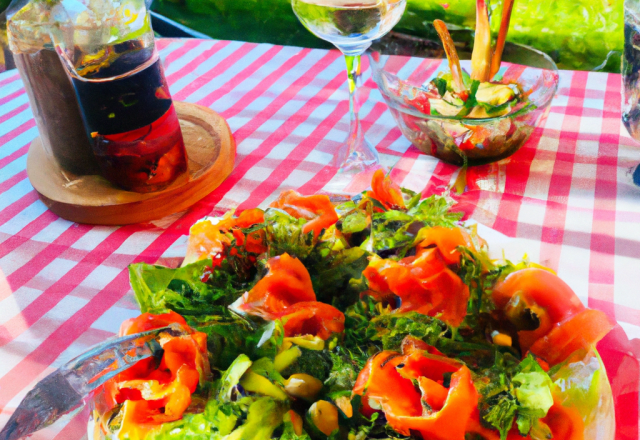 Saumon Gravlax à l'aneth Cueillette & Cuisine et salade de févettes