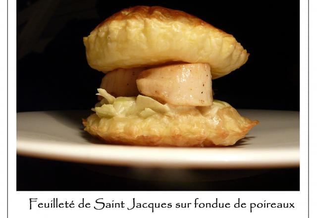 Feuilletés de Saint Jacques aux poireaux