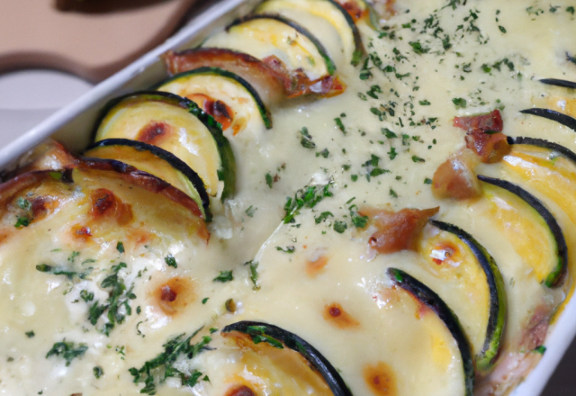 Gratin de courgettes aux deux fromages