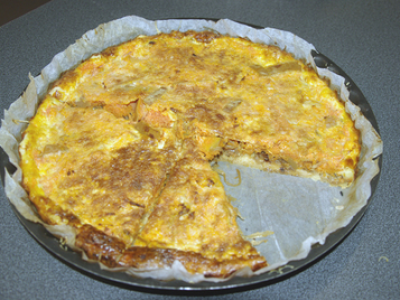 Quiche sucrine sur lit d'oignons