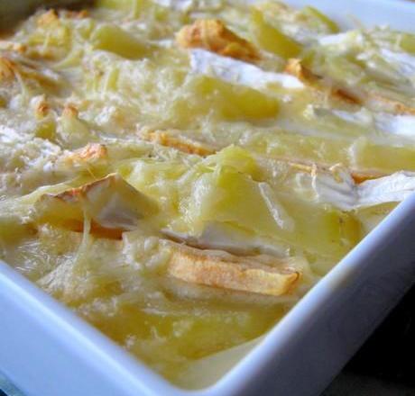 Gratin de camembert aux deux pommes