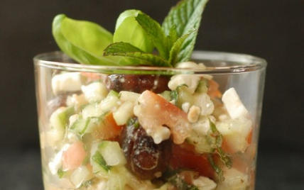 Salade crétoise en verrine maison