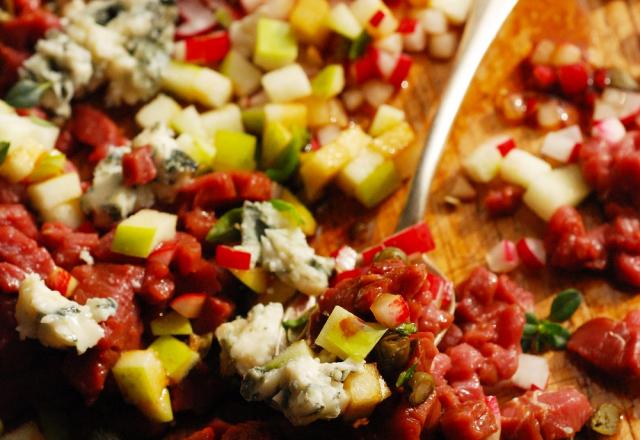 Tartare acidulé et roquefort