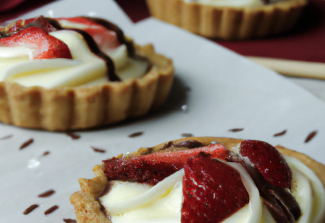 Petites tartes aux fraises, spéculoos et chocolat blanc