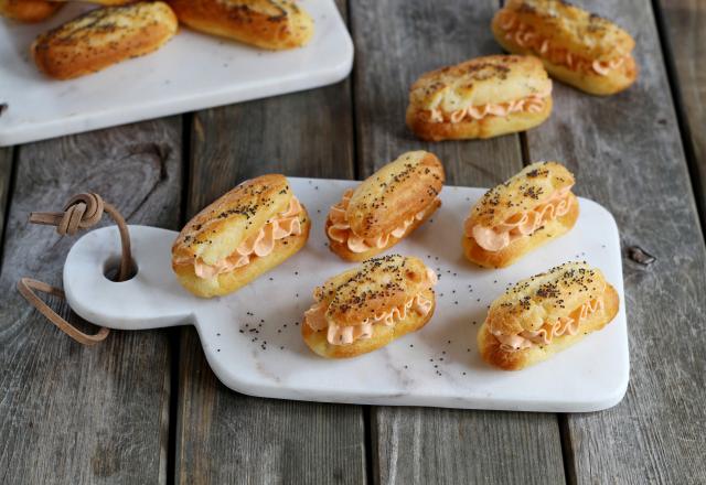 Mini eclairs salés au pesto rosso