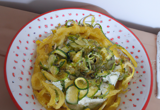 Tagliatelle de courgettes au chèvre