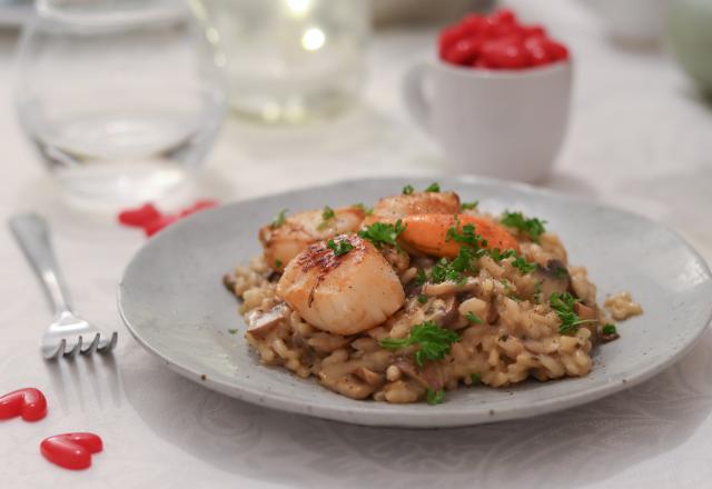 Risotto aux champignons et noix de Saint-Jacques au Thermomix