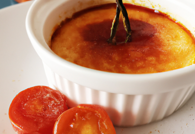 Crème brulée à la tomate confite