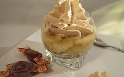 La p'tite Bretonne : verrine palet breton, pomme et mousse au caramel au beurre salé