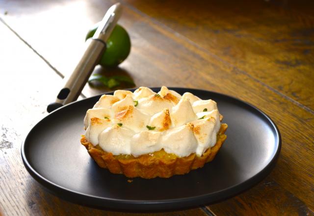 Tarte au citron jaune et vert meringuée