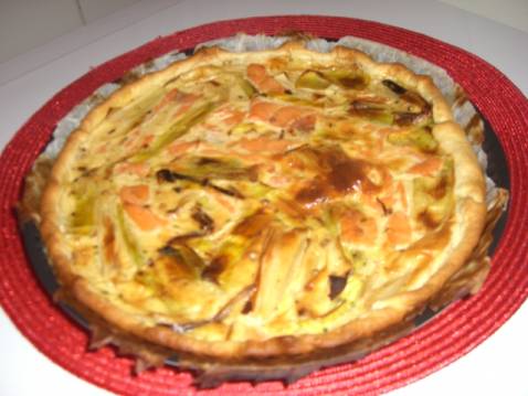 Quiche saumon et poireaux