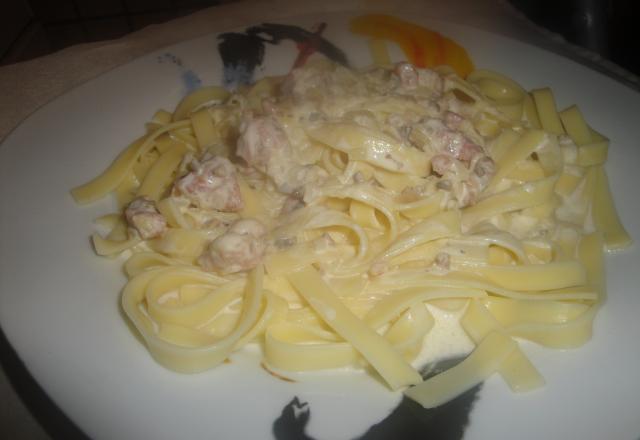 Tagliatelle à la carbonara traditionnelle