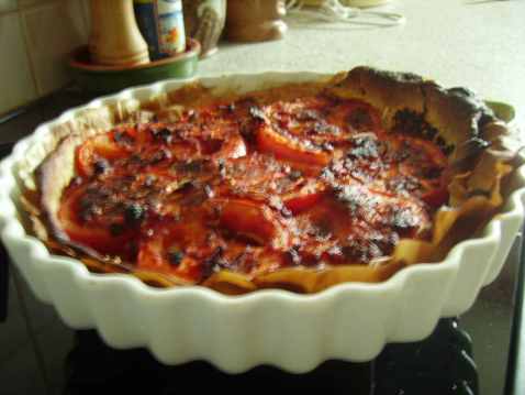 Tarte à la moutarde et tomates